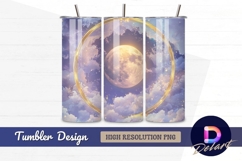 Full moon clouds golden ring Tumbler PNG Design Product Image 1