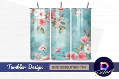 Floral watercolor Tumbler PNG Design Product Image 1