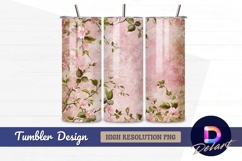 Pink floral grunge background for Tumbler PNG Design Product Image 1