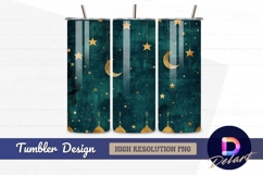 Eid mubarak stars and moons background Tumbler PNG Design Product Image 1