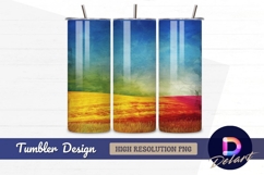 Colorful field with textured sky Tumbler PNG Design Product Image 1