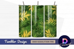 Lush green tropical leaves Tumbler PNG Design Product Image 1