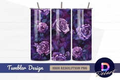 Seamless pattern with purple roses Tumbler PNG Design Product Image 1