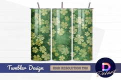 Green grunge clover pattern Tumbler PNG Design Product Image 1