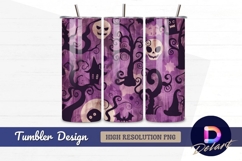 Halloween seamless pattern purple Tumbler PNG Design Product Image 1