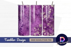 Purple floral grunge background Tumbler PNG Design Product Image 1