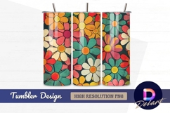Retro floral Tumbler PNG Design Product Image 1