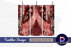 Red tent floral illustration Tumbler PNG Design Product Image 1