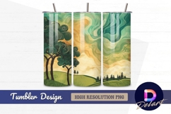 Abstract landscape illustration with Tumbler PNG Design Product Image 1