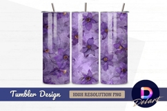 Purple floral seamless pattern Tumbler PNG Design Product Image 1