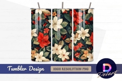 Christmas floral seamless pattern for Tumbler PNG Design Product Image 1