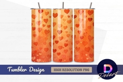 Watercolor heart pattern sweet love Tumbler PNG Design Product Image 1