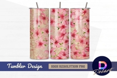 Pink floral design texture Tumbler PNG Design Product Image 1