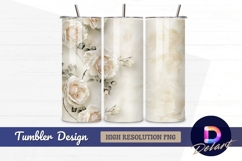 Elegant cream roses Tumbler PNG Design Product Image 1