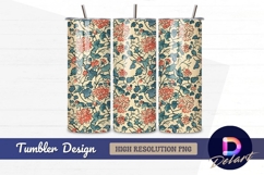 Vintage floral pattern artwork Tumbler PNG Design Product Image 1