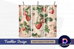 Strawberry botanical illustration vintage Tumbler PNG Design Product Image 1