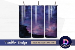 Night sky moon stars artistic background Tumbler PNG Design Product Image 1