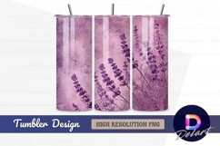 Lavender flowers on textured pink Tumbler PNG Design Product Image 1