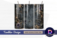 Moody floral frame with birds Tumbler PNG Design Product Image 1