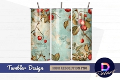 Vintage apple tree branches on Tumbler PNG Design Product Image 1
