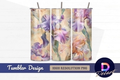 Elegant iris flowers Tumbler PNG Design Product Image 1