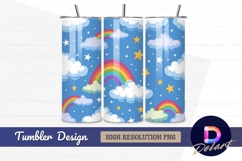 Rainbows clouds stars Tumbler PNG Design Product Image 1