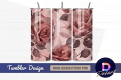 Watercolor rose flower pattern for Tumbler PNG Design Product Image 1