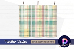Pastel plaid pattern digital paper Tumbler PNG Design Product Image 1