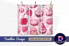 Pink sweets pattern Tumbler PNG Design Product Image 1