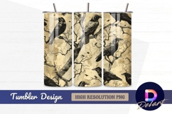 Crows in bare trees vintage pattern Tumbler PNG Design Product Image 1
