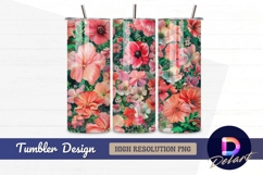 Floral arrangement pink orange green Tumbler PNG Design Product Image 1