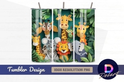 Jungle animals paper cut illustration Tumbler PNG Design Product Image 1