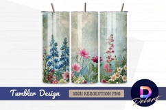 Floral botanical background for Tumbler PNG Design Product Image 1