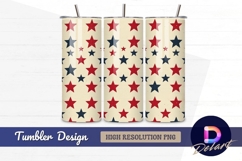 Red and blue stars pattern Tumbler PNG Design Product Image 1