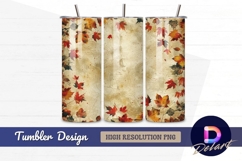 Autumn leaves vintage background texture Tumbler PNG Design Product Image 1