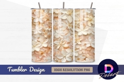 Delicate peach and white flowers Tumbler PNG Design Product Image 1