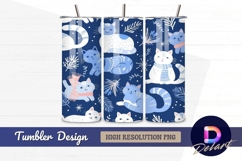 Winter cats pattern cute christmas Tumbler PNG Design Product Image 1