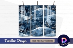 Winter landscape snowy trees Tumbler PNG Design Product Image 1
