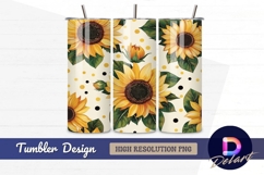 Sunflower pattern with dots for Tumbler PNG Design Product Image 1