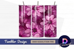 Pink flower seamless pattern Tumbler PNG Design Product Image 1