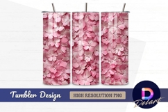 Pink floral blossoms background Tumbler PNG Design Product Image 1