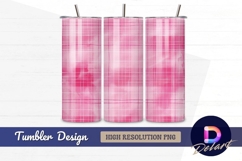 Pink watercolor plaid pattern Tumbler PNG Design Product Image 1