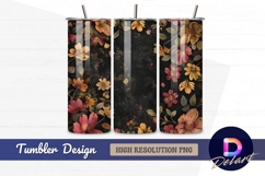 Dark floral background for Tumbler PNG Design Product Image 1