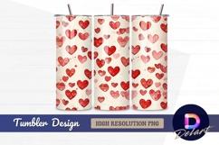 Red heart seamless pattern love Tumbler PNG Design Product Image 1