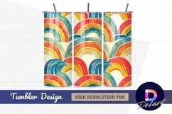 Watercolor rainbow seamless pattern Tumbler PNG Design Product Image 1