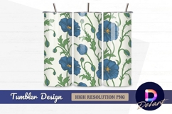 Blue poppies floral seamless pattern tumbler wrap Product Image 1
