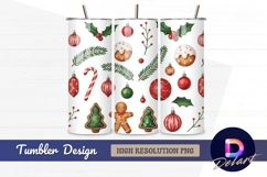 Watercolor christmas pattern for tumbler wrap design Product Image 1