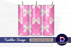 Pink bows seamless quilted tumbler wrap Product Image 1