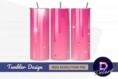 Pink dripping liquid abstract background tumbler wrap png Product Image 1