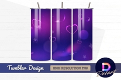 Hearts and stars purple background Tumbler PNG Design Product Image 1